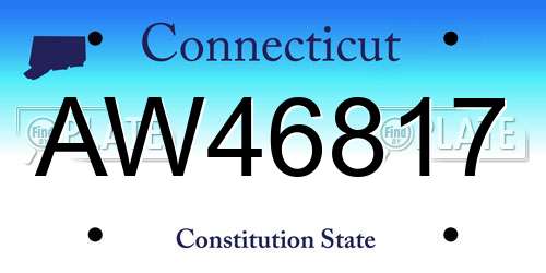 AW46817 Connecticut License Plate