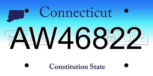 AW46822 Connecticut License Plate