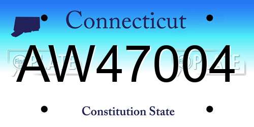 AW47004 Connecticut License Plate