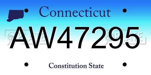 AW47295 Connecticut License Plate
