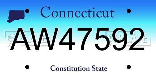 AW47592 Connecticut License Plate