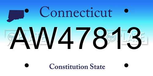 AW47813 Connecticut License Plate