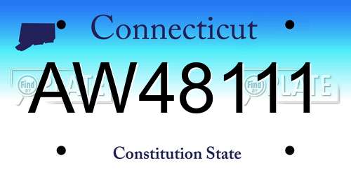 AW48111 Connecticut License Plate