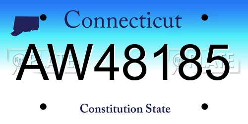 AW48185 Connecticut License Plate