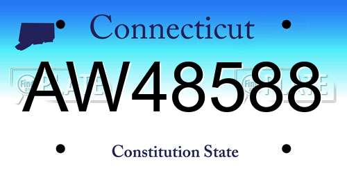 AW48588 Connecticut License Plate