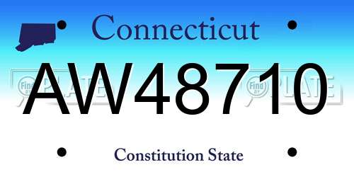 AW48710 Connecticut License Plate