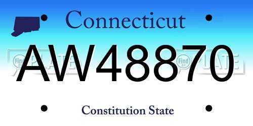 AW48870 Connecticut License Plate