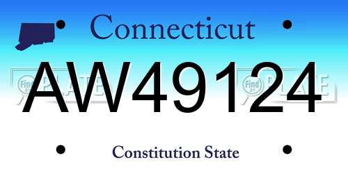 AW49124 Connecticut License Plate