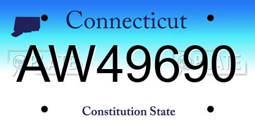 AW49690 Connecticut License Plate