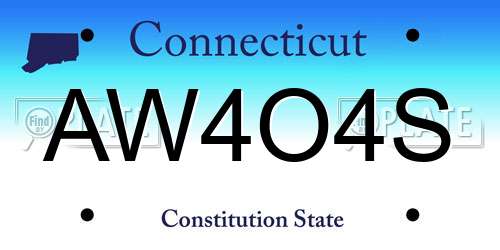 AW4O4S Connecticut License Plate