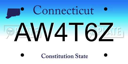 AW4T6Z Connecticut License Plate