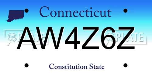 AW4Z6Z Connecticut License Plate
