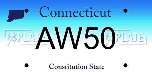 AW50 Connecticut License Plate