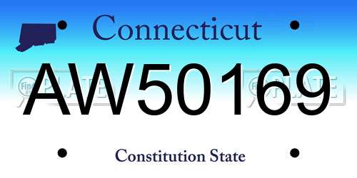 AW50169 Connecticut License Plate