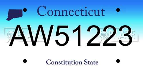 AW51223 Connecticut License Plate