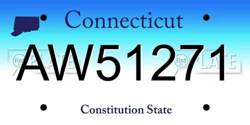 AW51271 Connecticut License Plate