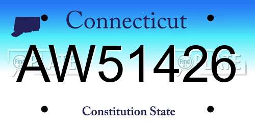 AW51426 Connecticut License Plate