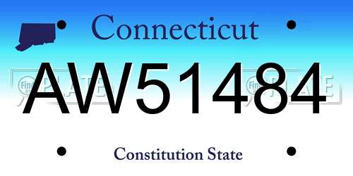 AW51484 Connecticut License Plate