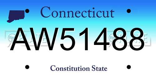 AW51488 Connecticut License Plate