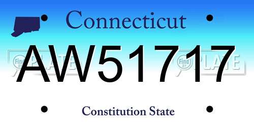 AW51717 Connecticut License Plate
