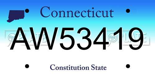 AW53419 Connecticut License Plate