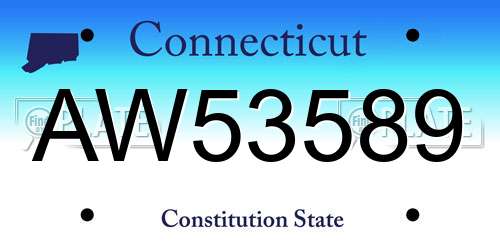 AW53589 Connecticut License Plate
