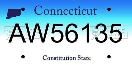 AW56135 Connecticut License Plate