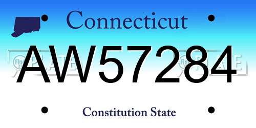AW57284 Connecticut License Plate