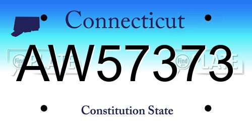 AW57373 Connecticut License Plate