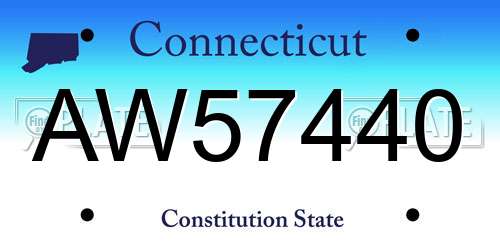 AW57440 Connecticut License Plate