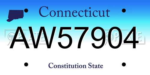AW57904 Connecticut License Plate