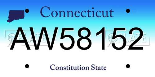 AW58152 Connecticut License Plate
