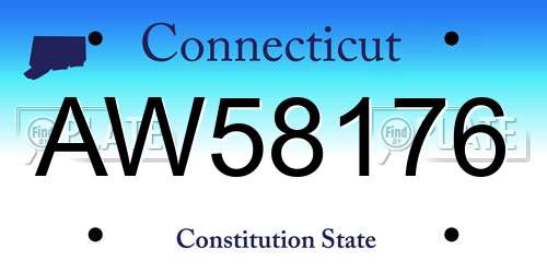 AW58176 Connecticut License Plate