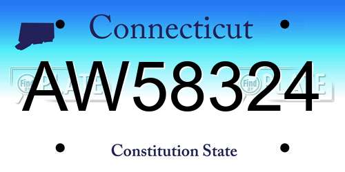 AW58324 Connecticut License Plate