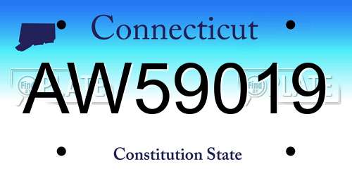 AW59019 Connecticut License Plate