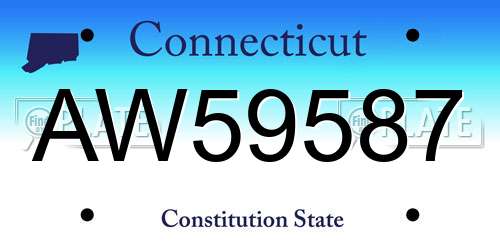 AW59587 Connecticut License Plate
