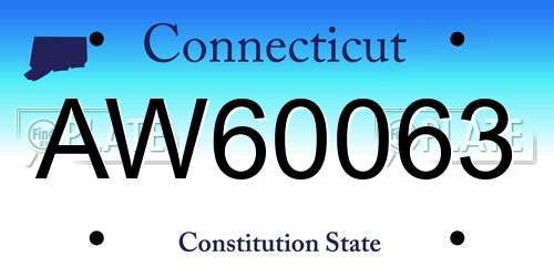 AW60063 Connecticut License Plate