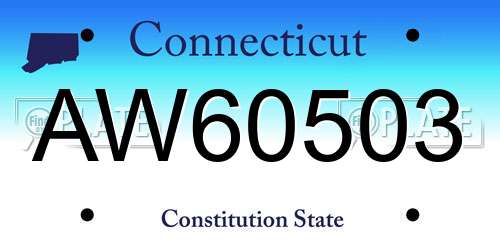 AW60503 Connecticut License Plate