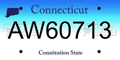 AW60713 Connecticut License Plate