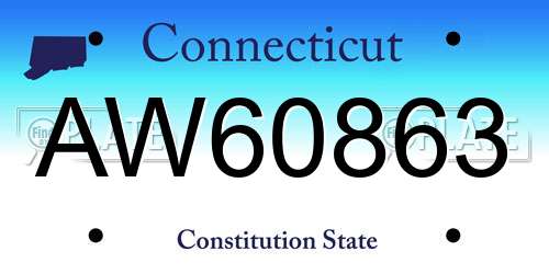AW60863 Connecticut License Plate