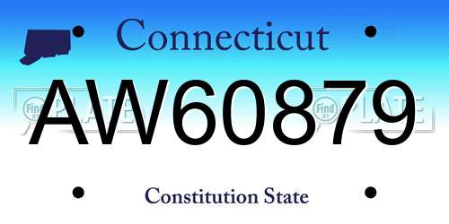 AW60879 Connecticut License Plate