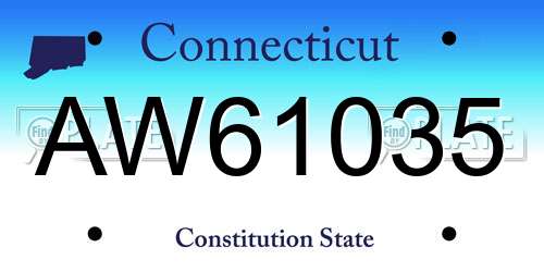 AW61035 Connecticut License Plate