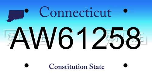 AW61258 Connecticut License Plate