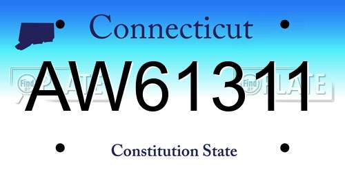 AW61311 Connecticut License Plate