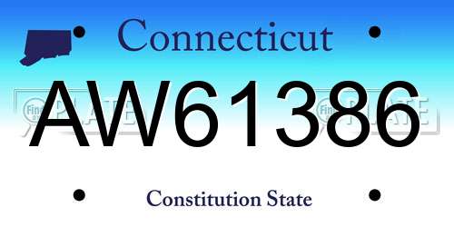 AW61386 Connecticut License Plate