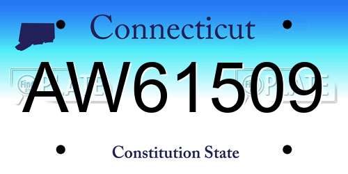 AW61509 Connecticut License Plate