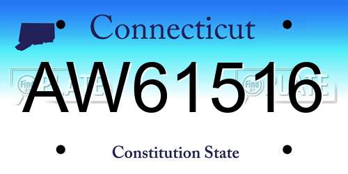 AW61516 Connecticut License Plate