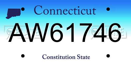 AW61746 Connecticut License Plate