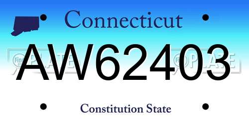 AW62403 Connecticut License Plate