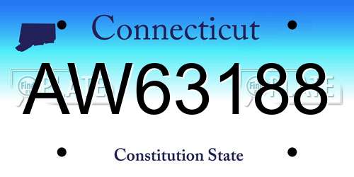 AW63188 Connecticut License Plate